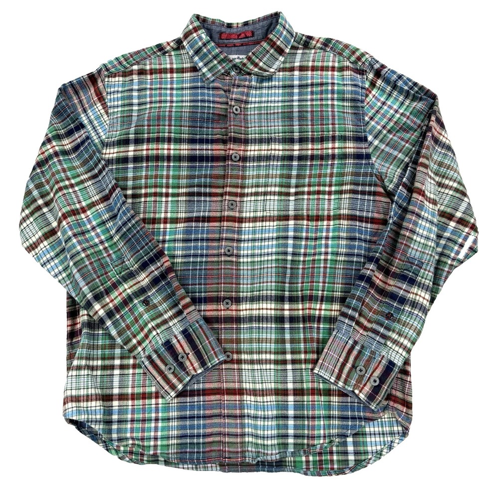 Mens Tommy Bahama Heredia Flannel Shirt Button Up Long Sleeve Plaid Multicolor M
